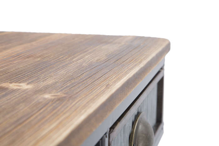 Consola Illinois, fier/lemn brad, gri inchis [6]