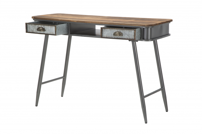 Consola Illinois, fier/lemn brad, gri inchis [5]