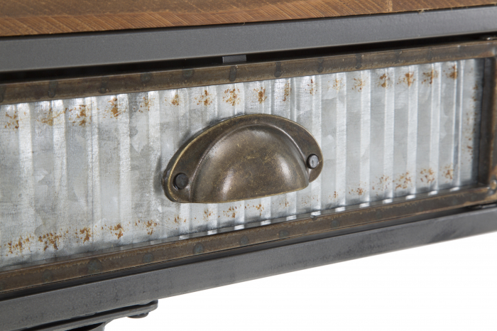 Consola Illinois, fier/lemn brad, gri inchis [2]