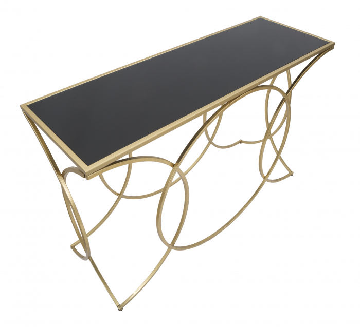 Consola Infinity, metal/sticla, auriu/negru [5]