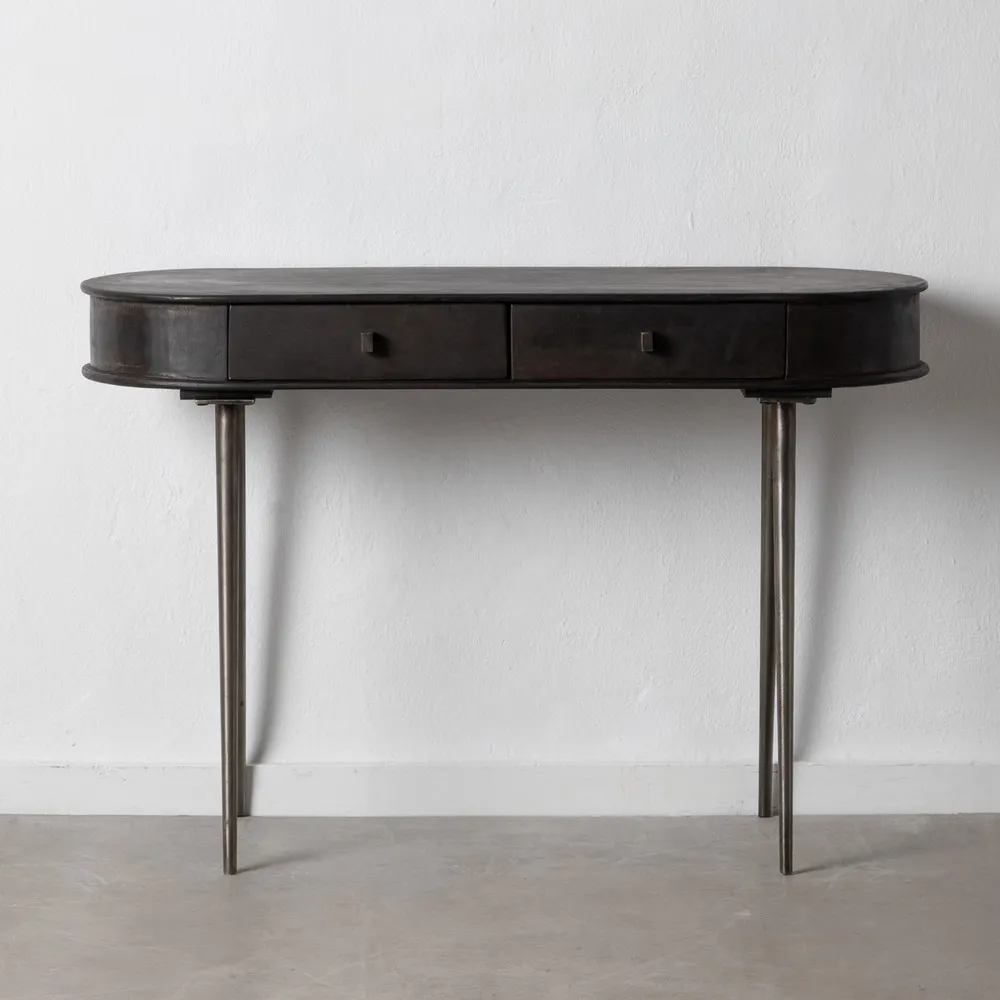 Consola lemn de mango cu sertare, maro argintiu [3]