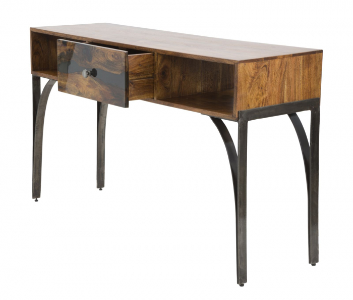 Consola Mustang lemn masiv cu rafturi industriale | CreativDeco [3]