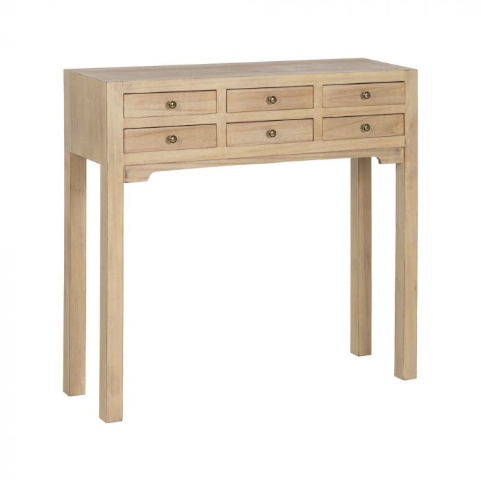 Consolă cu 6 sertare paulownia – vedere frontală, design natural [2]