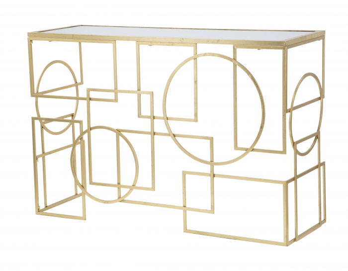Consola Marie, metal auriu, oglinda - CreativDeco.ro [4]