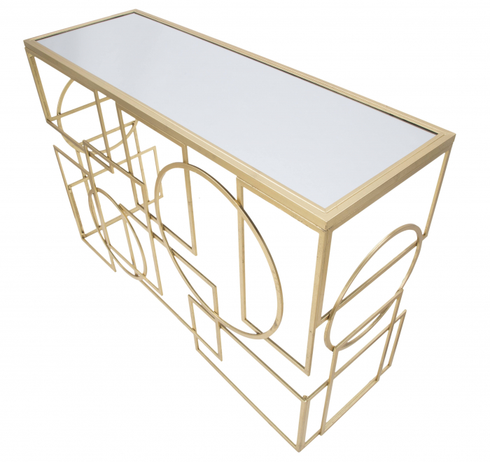 Consola Marie, metal auriu, oglinda - CreativDeco.ro [3]