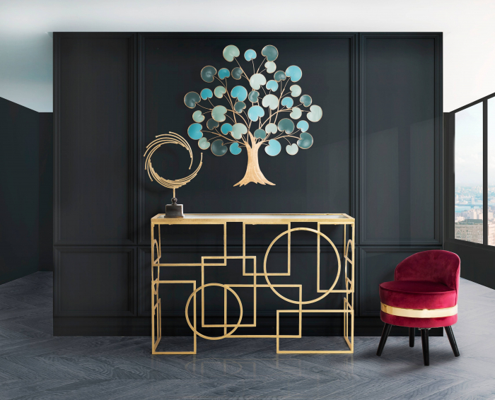 Consola Marie, metal auriu, oglinda - CreativDeco.ro [2]