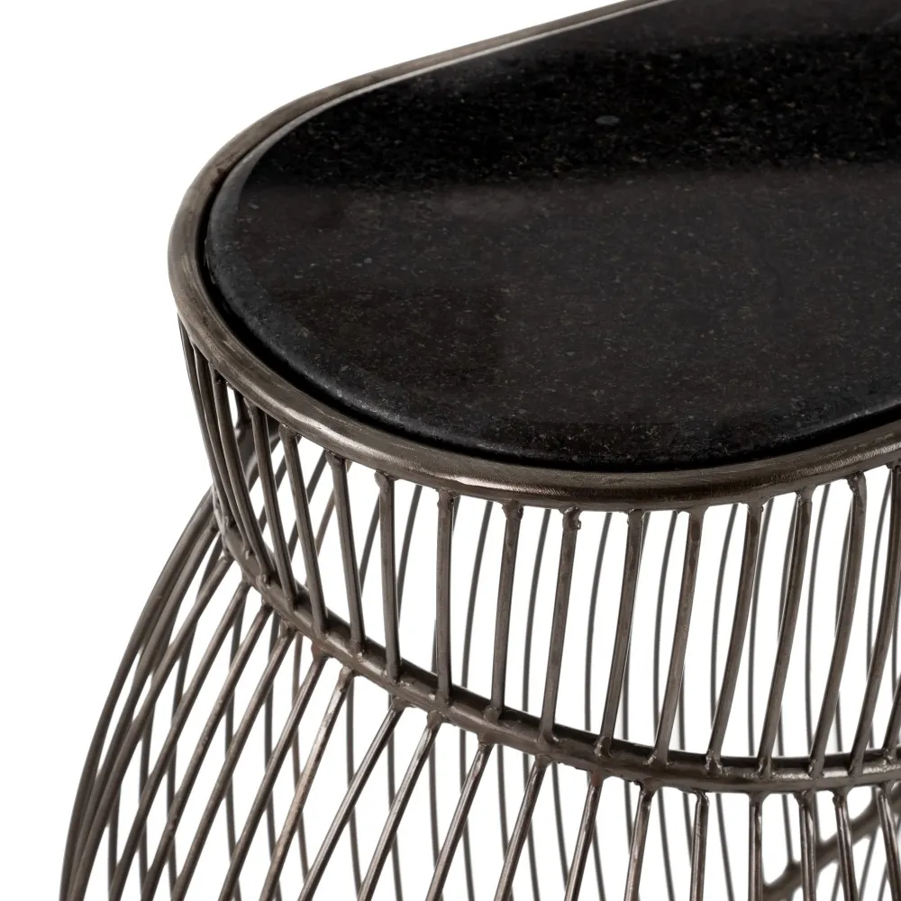 Consola marmura neagra, baza argintie [4]