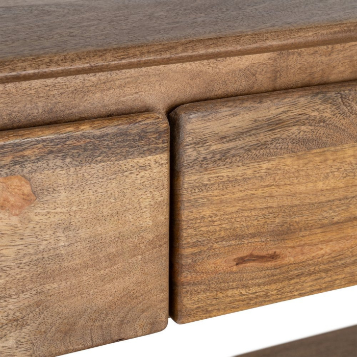 Consolă maro din lemn de mango cu 2 sertare și rafturi deschise [3]