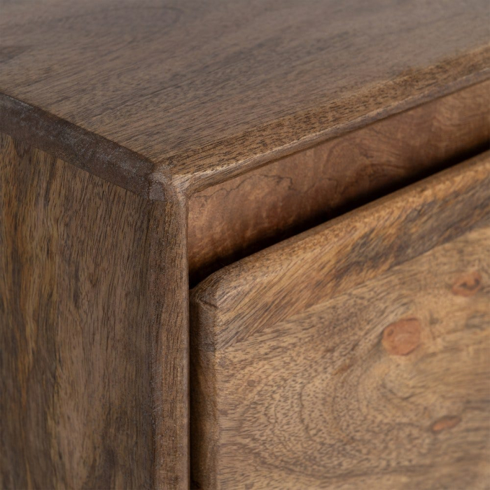 Consolă maro din lemn de mango cu 2 sertare și rafturi deschise [7]