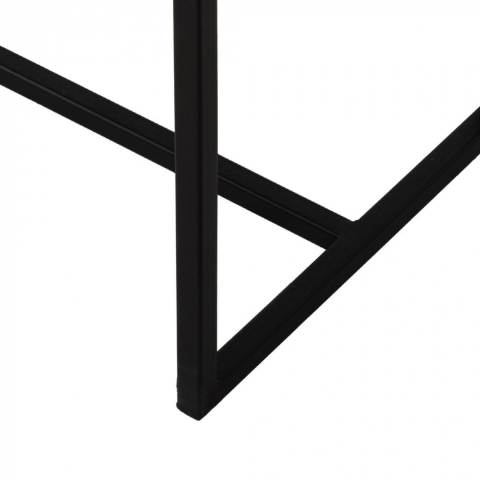 Consolă asimetrică Ixia – sticlă și metal negru, cu platformă rotundă – vedere frontală [7]