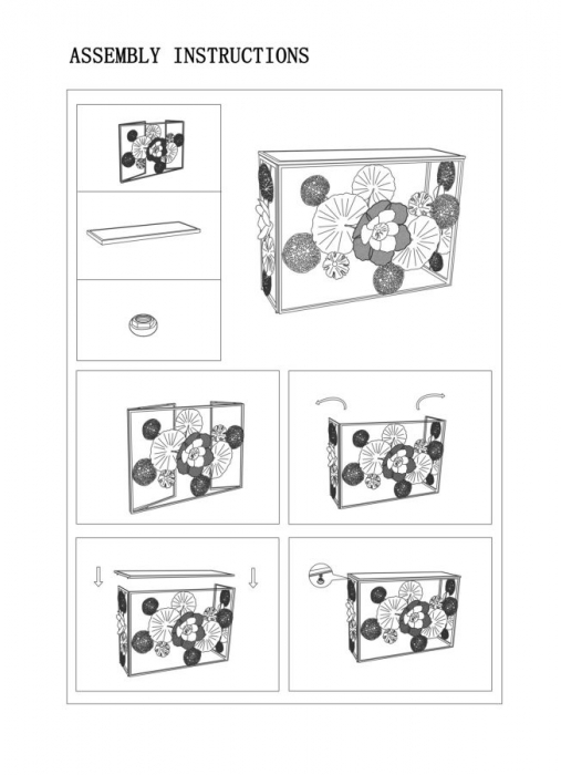 Consola Redy aurie cu flori 3D stil Glam | CreativDeco [9]