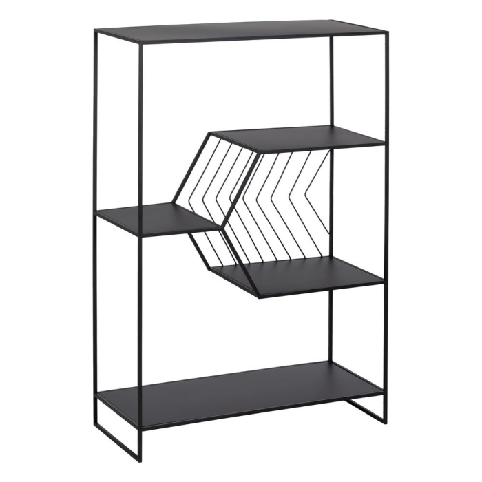 Consola metalica cu rafturi, metal negru [2]