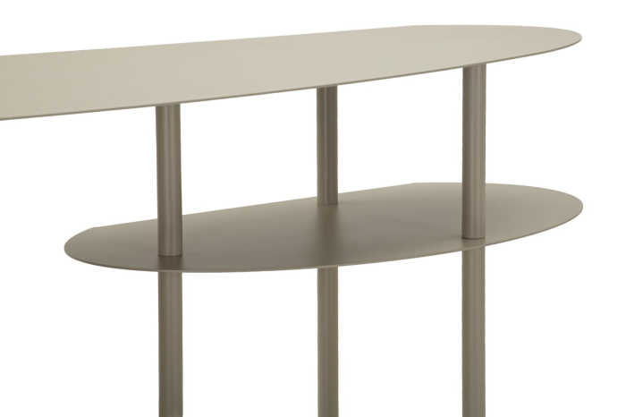 Consolă metalică modernă cu polițe ovale finisaj gri taupe [5]