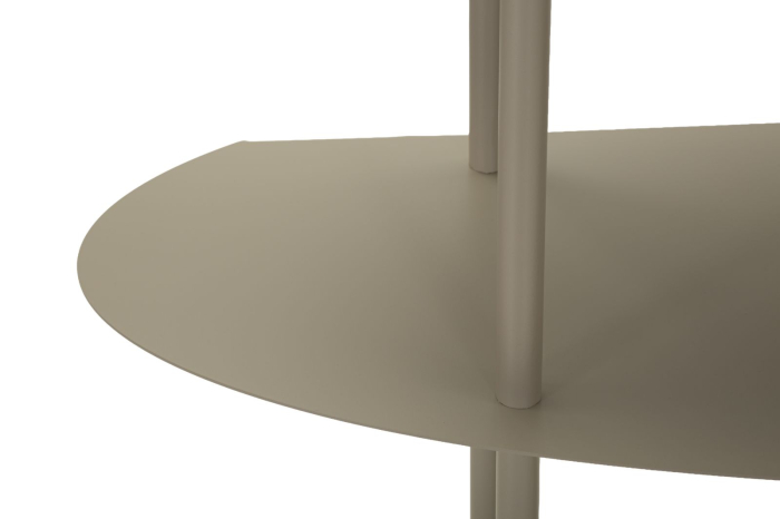 Consolă metalică modernă cu polițe ovale finisaj gri taupe [6]