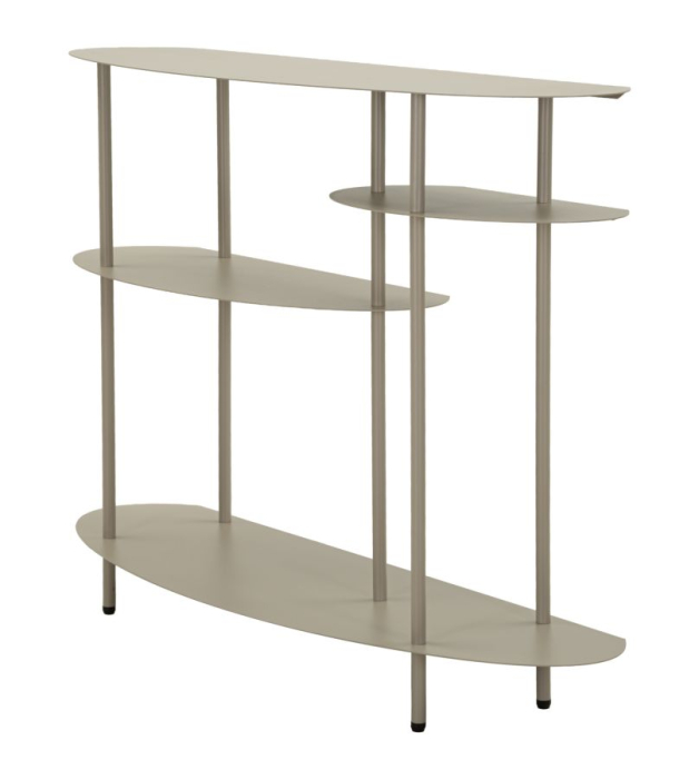 Consolă metalică modernă cu polițe ovale finisaj gri taupe [3]