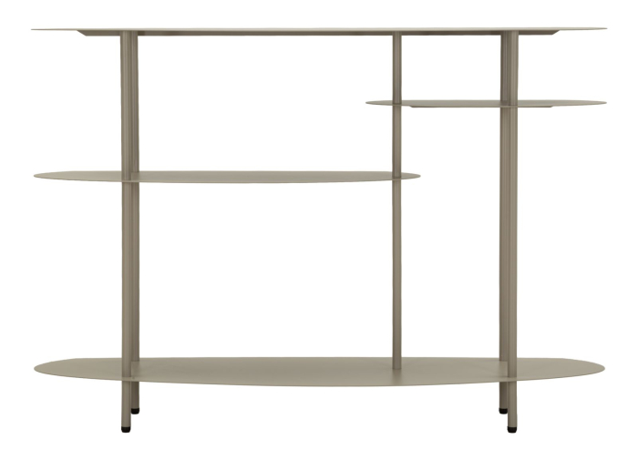 Consolă metalică modernă cu polițe ovale finisaj gri taupe [2]