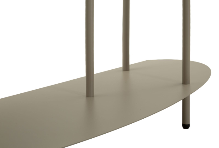 Consolă metalică modernă cu polițe ovale finisaj gri taupe [7]