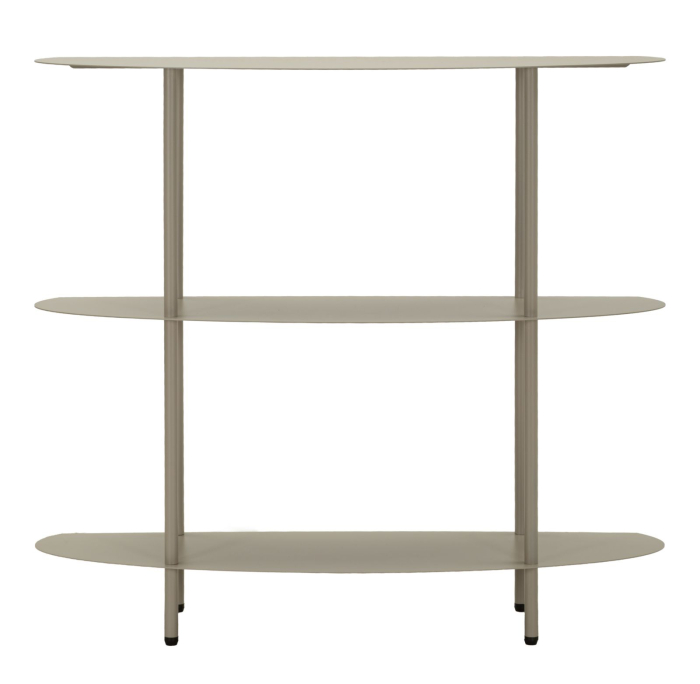 Consolă metalică cu polițe ovale pe trei niveluri finisaj gri taupe [3]