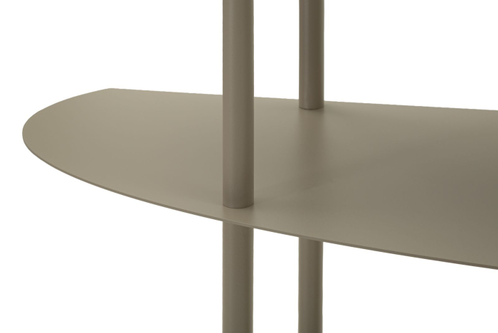 Consolă metalică cu polițe ovale pe trei niveluri finisaj gri taupe [7]