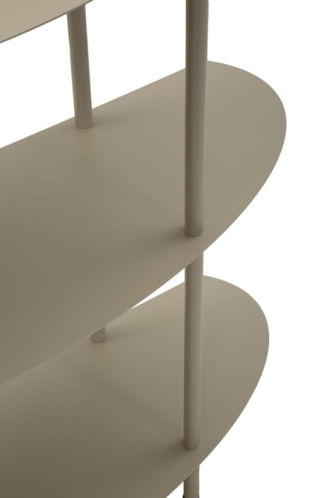 Consolă metalică cu polițe ovale pe trei niveluri finisaj gri taupe [6]