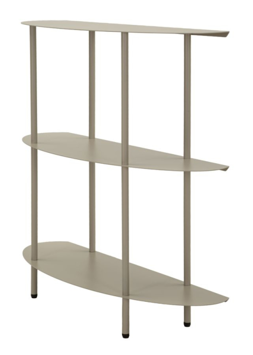 Consolă metalică cu polițe ovale pe trei niveluri finisaj gri taupe [4]