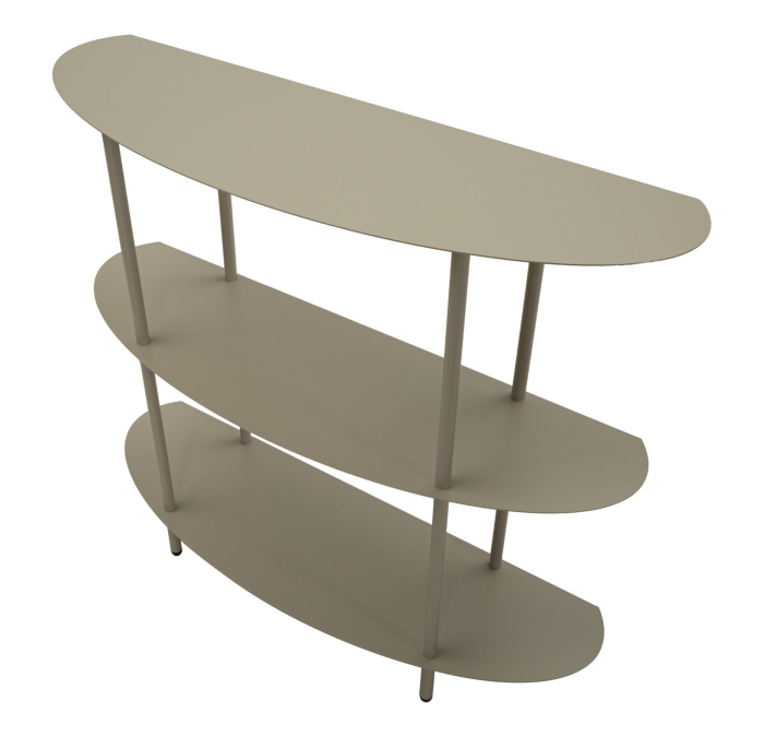 Consolă metalică cu polițe ovale pe trei niveluri finisaj gri taupe [5]