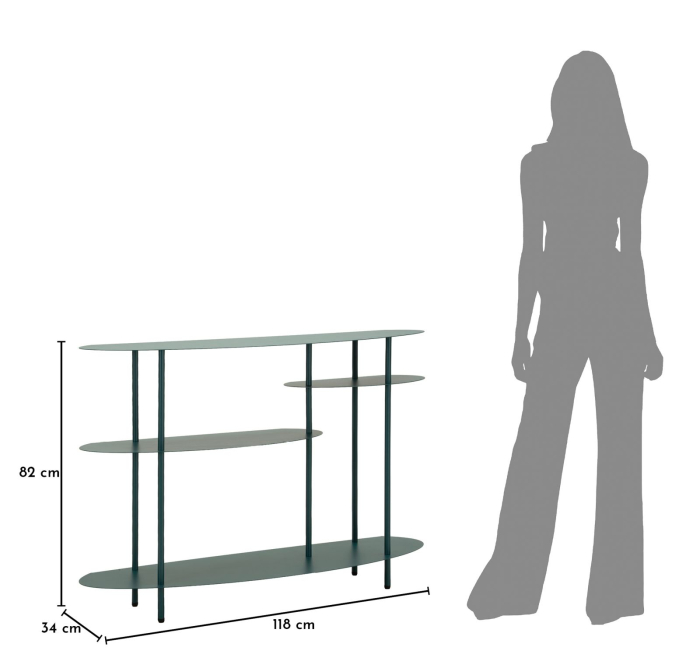 Consola metalica verde petrol 118x34x82 cm [9]