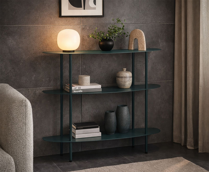 Consola metalica verde petrol 90x28x81 cm [8]