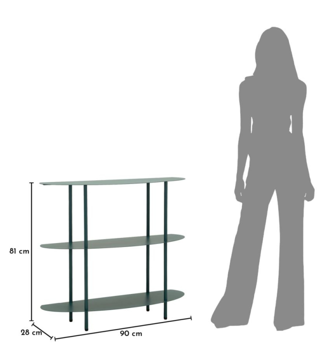 Consola metalica verde petrol 90x28x81 cm [9]