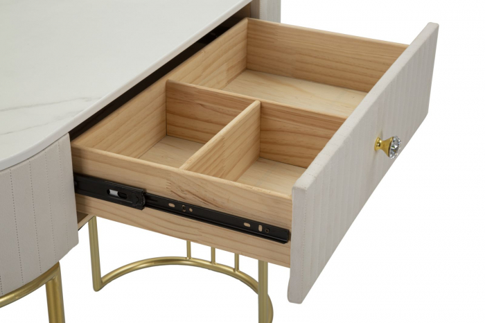 Consola Montpellier, crem/auriu, metal/lemn/catifea [7]