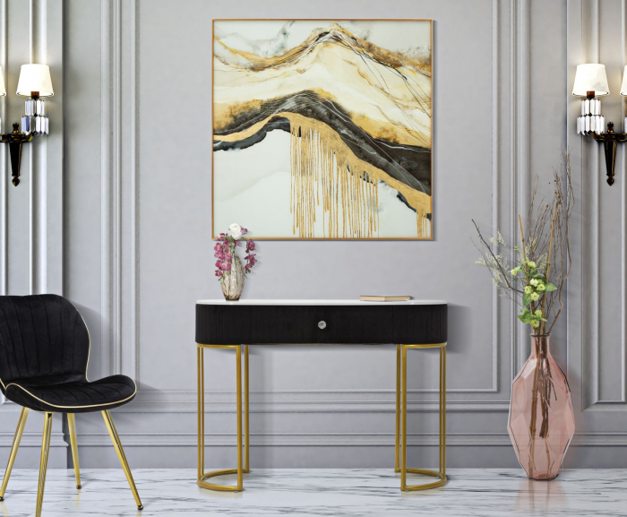 Consolă Montpellier catifea Negru Auriu | CreativDeco.ro [2]