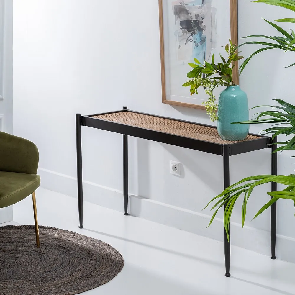 Consola Natural-Black, Metal, Negru Bej - creativdeco.ro [2]