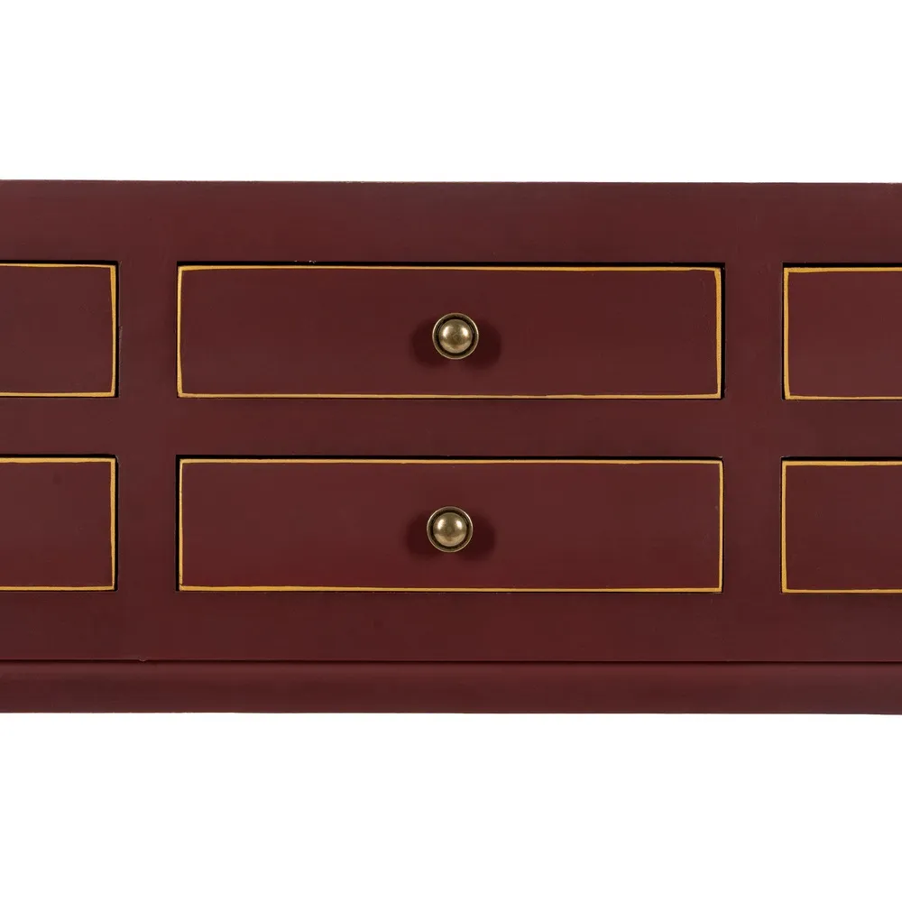 Consola rosie design oriental cu 6 sertare | Mobila living [5]