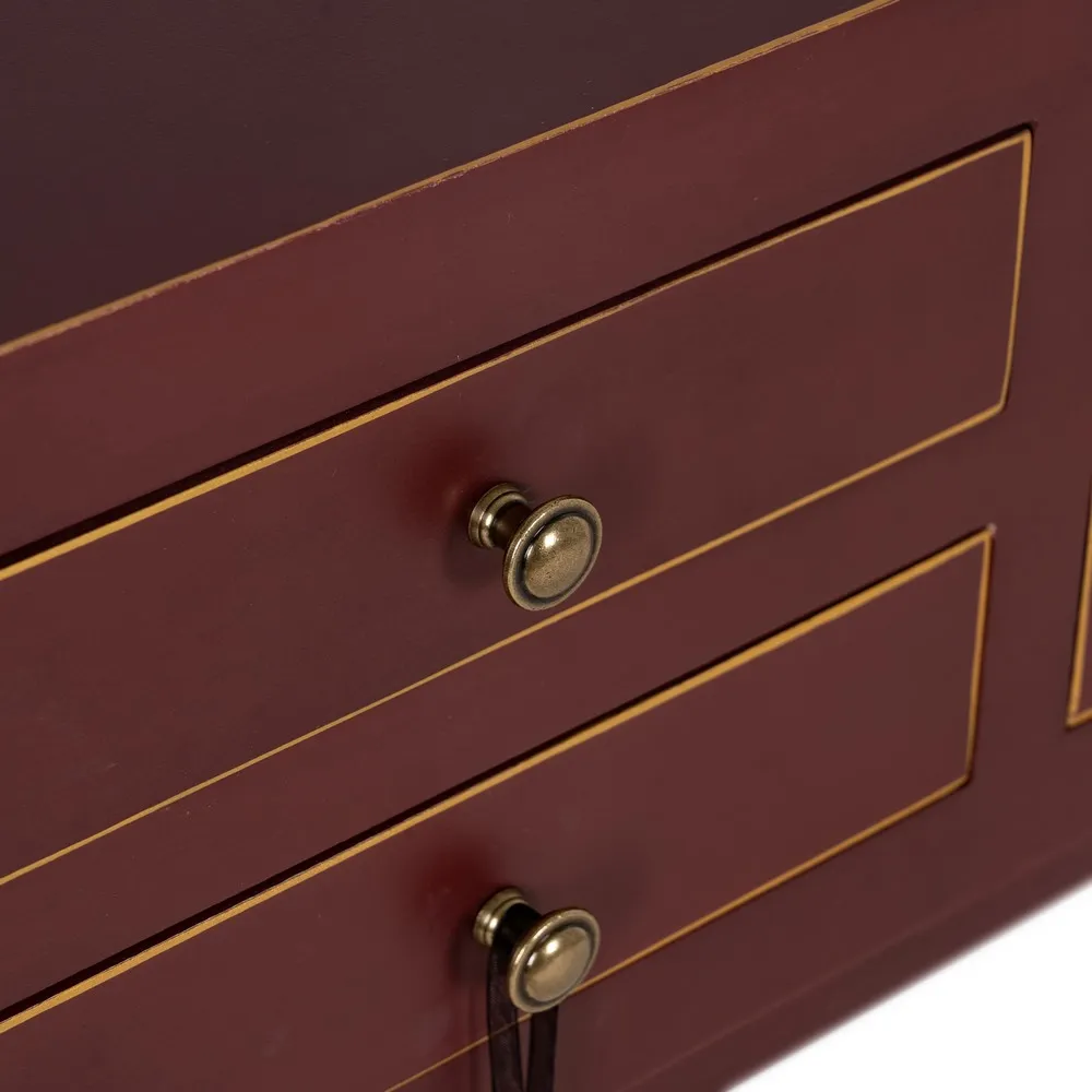 Consola rosie design oriental cu 6 sertare | Mobila living [8]