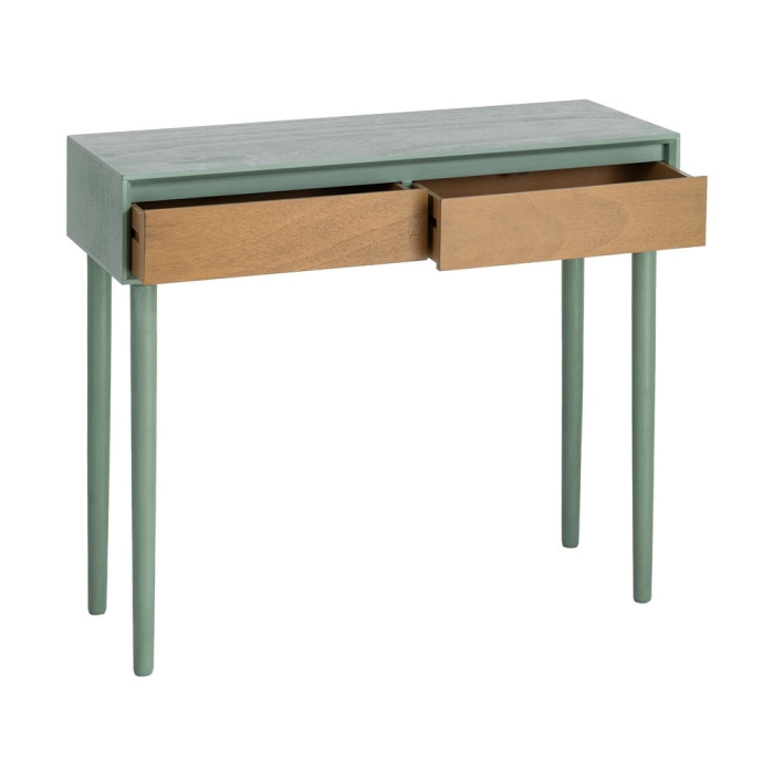 Consolă pentru hol din MDF verde cu două sertare [3]