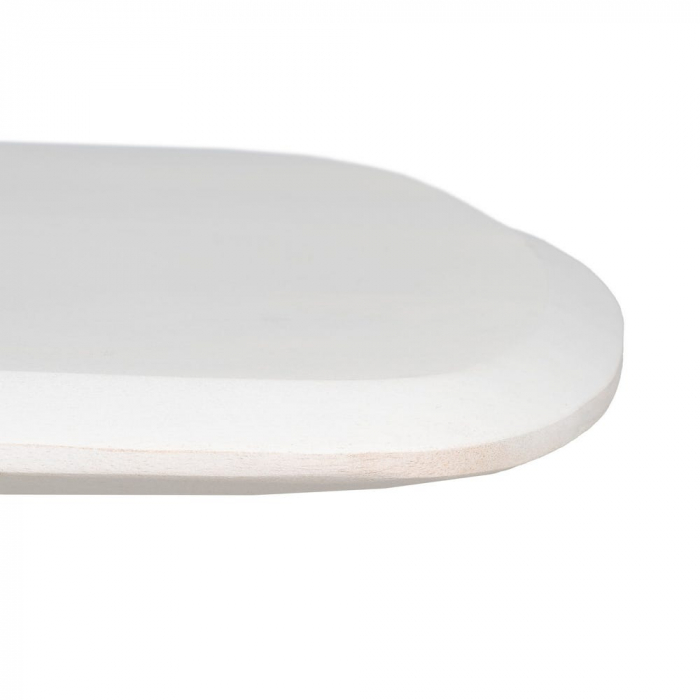 Consolă albă sculpturală din lemn de acacia – design elegant și artistic [4]