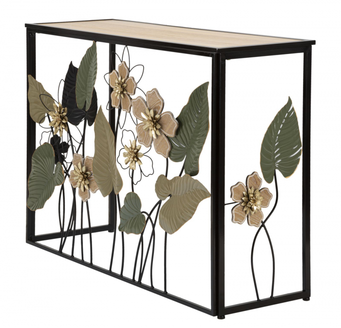 Consola Spring, negru, maro, metal lemn [4]