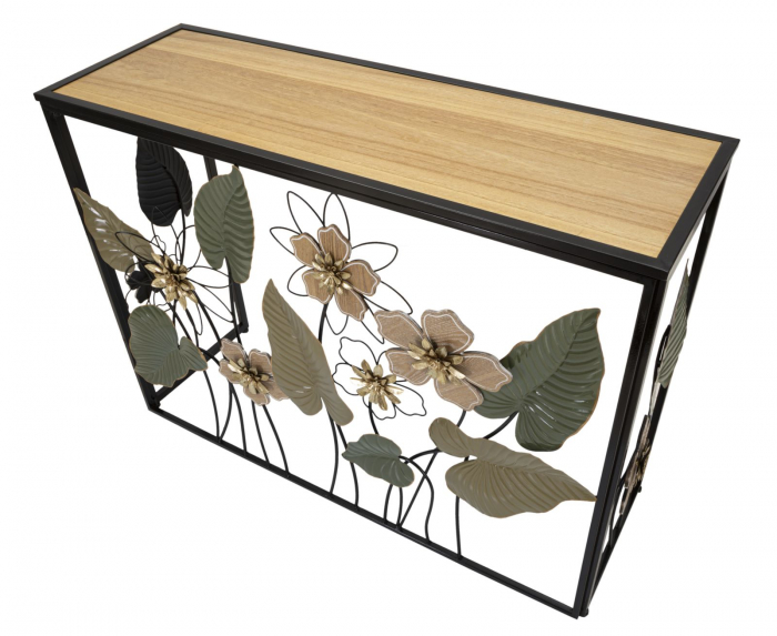 Consola Spring, negru, maro, metal lemn [6]