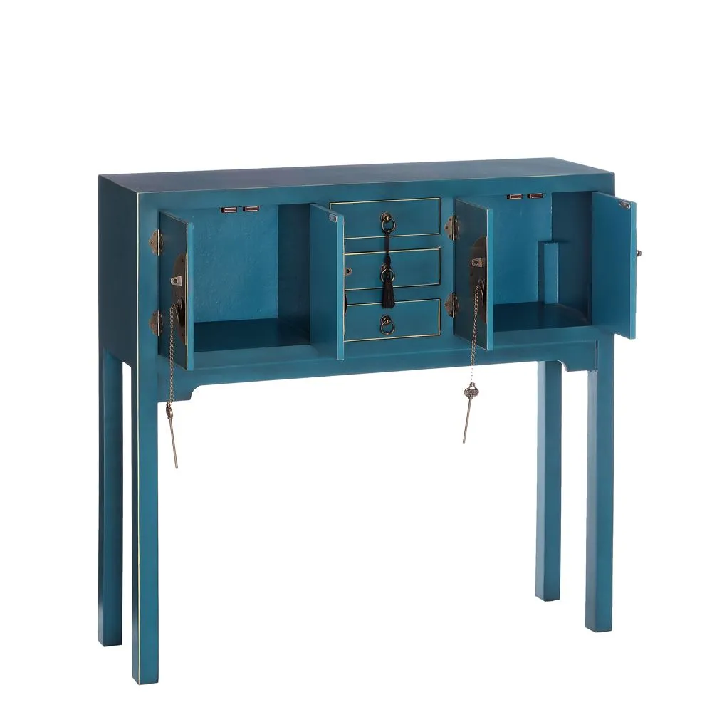 Consola orientala albastru antic cu sertare si compartimente|Console orientale [2]