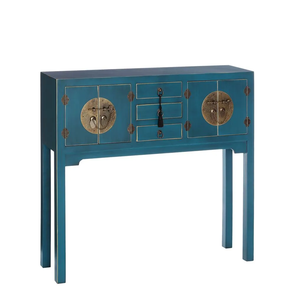Consola orientala albastru antic cu sertare si compartimente|Console orientale [1]