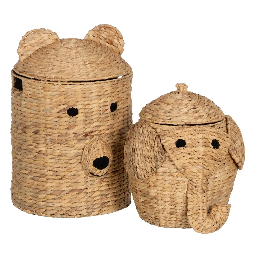 Coș de Depozitare cu Capac Elefant- Prietenii Animalelor | solutii organizare jucării| CreativDeco [2]