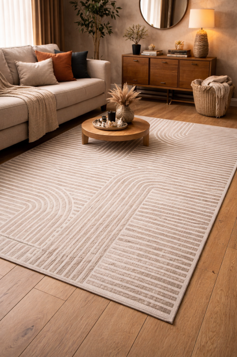 Covor modern futurist taupe|Covoare moderne premium [2]