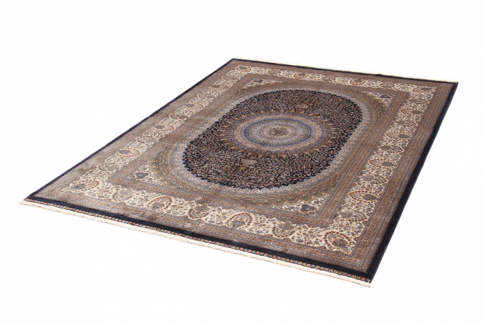 Covor persan bleumarin mare Qoum Shah|Covoare orientale de lux [4]
