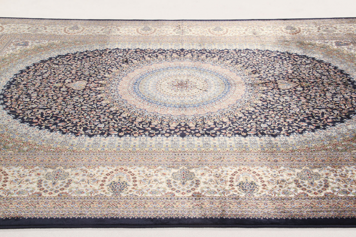 Covor persan bleumarin mare Qoum Shah|Covoare orientale de lux [3]