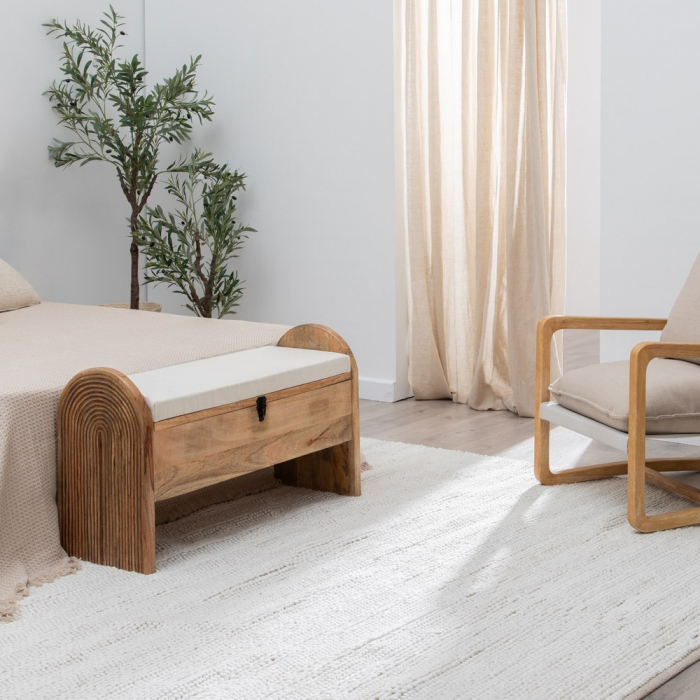 Covor crem lana bumbac textil scandinav [2]