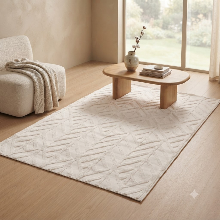 Covor crem mare elegant | Covoare pentru casa [2]