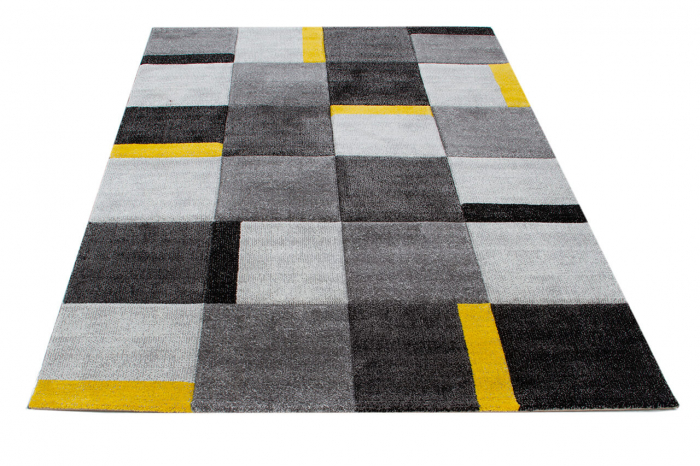 Covor contemporan geometric gri-galben|Covoare moderne premium [2]