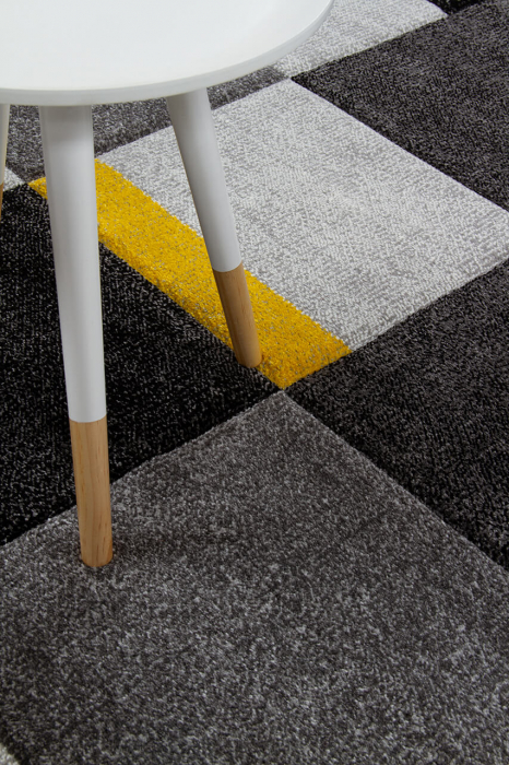 Covor contemporan geometric gri-galben|Covoare moderne premium [6]