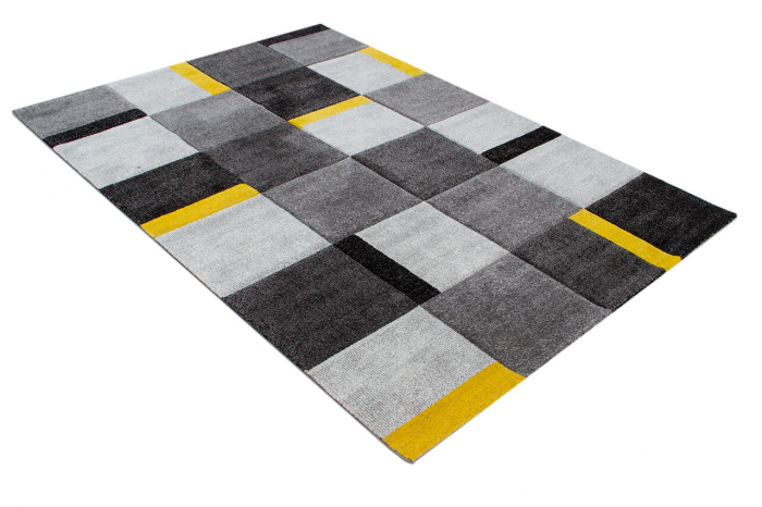 Covor contemporan geometric gri-galben|Covoare moderne premium [3]