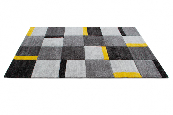 Covor contemporan geometric gri-galben|Covoare moderne premium [4]
